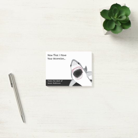 Funny Shark Attack Aufmerksamkeit Erhalten von Mem Post-it Klebezettel (Büro)