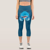 Funny Shark Attack Capri Leggings (Vorderseite)