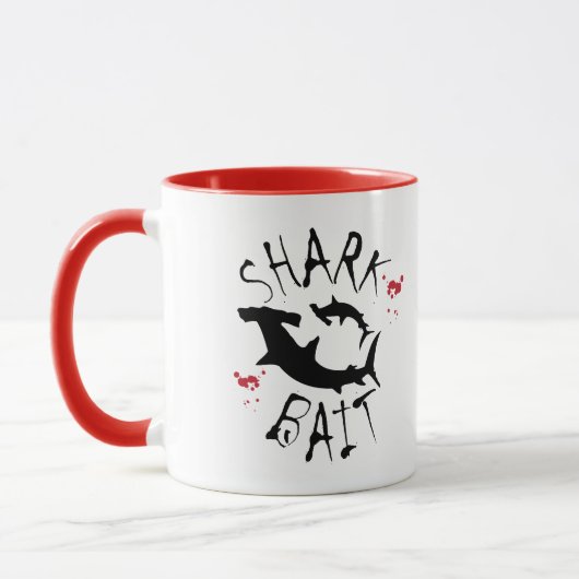 Funny Shark Bait Surfer Warnung Tasse (Links)