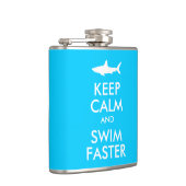 Funny Shark Behielt Ruhe und Swim schneller Parody Flachmann (Rechts)