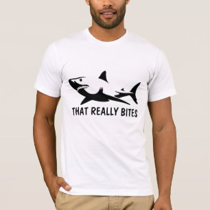 Funny Shark beißt T - Shirt, Herren T - Shirt