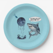 Funny shark birthday party pappteller (Vorderseite)