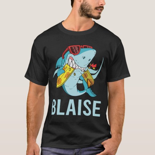 Funny Shark - Blaise Name T-Shirt (Vorderseite)