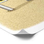 Funny Shark braucht Kaffee vor der Arbeit Poster (Ecke)