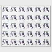 Funny Shark Briand Groom Wedding Cartoon Geschenkpapier (Flach)