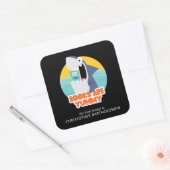 Funny Shark Buchzeichen Quadratischer Aufkleber (Umschlag)