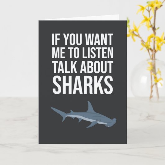 Funny Shark Cards Fun Ocean Spaß Lover Karte (Gelbe Blume)