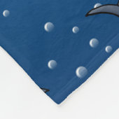 Funny Shark Cartoon Blue Bubbles Fleecedecke (Ecke)