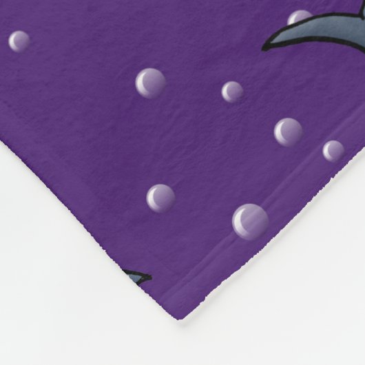 Funny Shark Cartoon Lila Blasen Fleecedecke (Ecke)