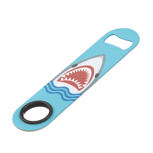 Funny Shark Cartoon Speedflaschenöffner (Rückseite Schrägansicht)