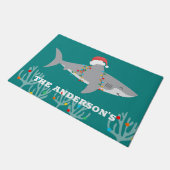 Funny Shark Christmas Door Mat Fußmatte (Schrägansicht)