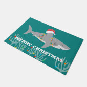 Funny Shark Christmas Door Mat Fußmatte (Schrägansicht)