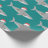 Funny Shark Christmas Geschenkpapier (Ecke)