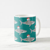 Funny Shark Christmas Kaffeetasse (VorderseiteRechts)