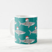 Funny Shark Christmas Kaffeetasse (Vorderseite Links)