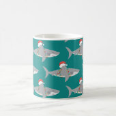 Funny Shark Christmas Kaffeetasse (Mittel)