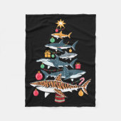 Funny Shark Christmas Tree Fleecedecke (Vorderseite)