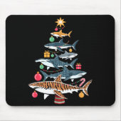 Funny Shark Christmas Tree Mousepad (Vorne)