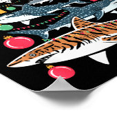 Funny Shark Christmas Tree  Poster (Ecke)