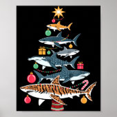 Funny Shark Christmas Tree  Poster (Vorne)