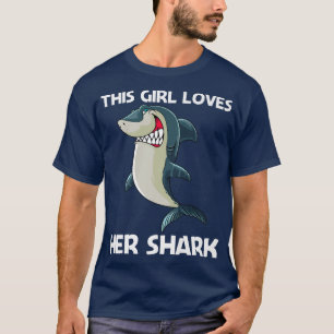 Funny Shark Design für Mädchen Kinder Weißer Hai L T-Shirt