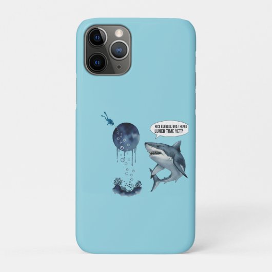 Funny shark diver lunch time :nice bubbles bro Case-Mate iPhone hülle (Rückseite)