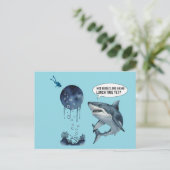 Funny shark diver lunch time nice bubbles bro postkarte (Stehend Vorderseite)