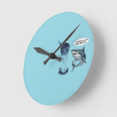 Funny shark diver lunch time :nice bubbles bro runde wanduhr (Winkel)