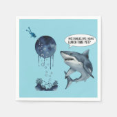 Funny shark diver lunch time :nice bubbles bro serviette (Vorderseite)