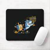 Funny Shark Dreidel Menorah Hanukkah Kids Womens M Mousepad (Mit Mouse)