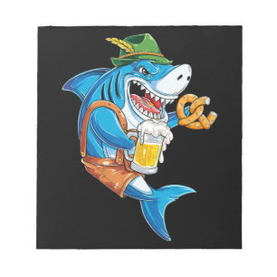 Funny Shark Drink Beer - Crazy Shark Geschenke Notizblock