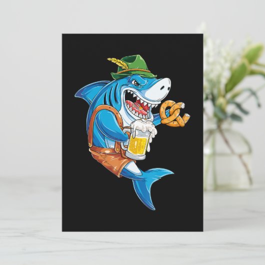 Funny Shark Drink Beer - Crazy Shark Geschenke Save The Date (Stehend Vorderseite)