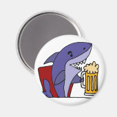 Funny Shark Drink Beer Magnet (Vorderseite/Rückseite)