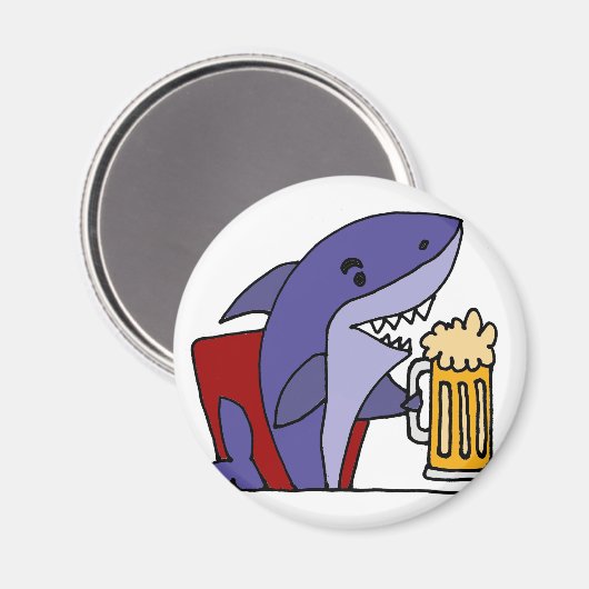 Funny Shark Drink Beer Magnet (Vorderseite/Rückseite)