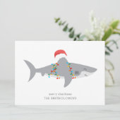 Funny Shark Foto Holiday Card Feiertagskarte (Stehend Vorderseite)