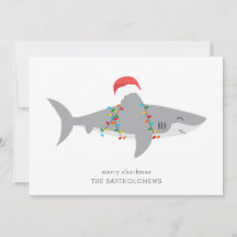 Funny Shark Foto Holiday Card