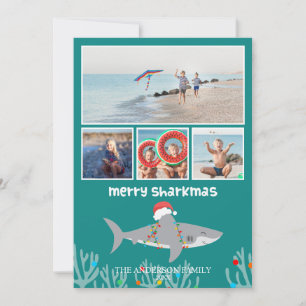 Funny Shark Foto Weihnachtsfeiertag Weihnachtskart Feiertagskarte