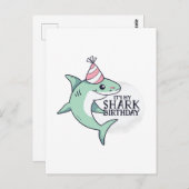 Funny SHARK Geburtstag Cartoon Kinder Teens Erwach Postkarte (Vorne/Hinten)