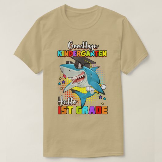 Funny Shark Goodbye Kindergarten Graduation Hello  T-Shirt (Design vorne)