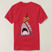 Funny Shark Hungerhai mit Pizza T-Shirt (Design vorne)