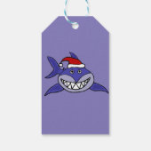 Funny Shark in der Weihnachtsmannmütze Weihnachtsg Geschenkanhänger (Rückseite)