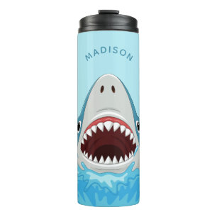 Funny Shark individuelle Name Handy-Wäscher Thermosbecher