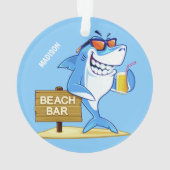 Funny Shark individuelle Name Ornament (Rückseite)