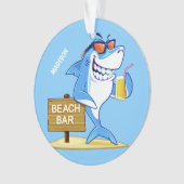 Funny Shark individuelle Name Ornament (Vorderseite)