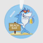 Funny Shark individuelle Name Ornament (Vorderseite)