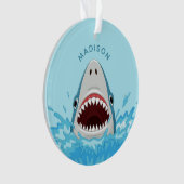 Funny Shark individuelle Name Ornament (Vorderseite)