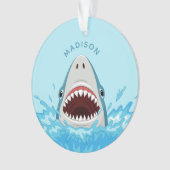 Funny Shark individuelle Name Ornament (Vorderseite)