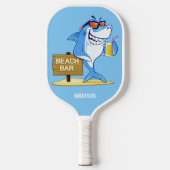 Funny Shark individuelle Name Pickleball Schläger (Vorderseite)