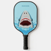 Funny Shark individuelle Name Pickleball Schläger (Vorderseite)