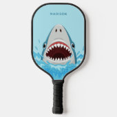 Funny Shark individuelle Name Pickleball Schläger (Rückseite)